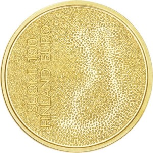 reverse side of the Centenary of Independence Finnish gold coins