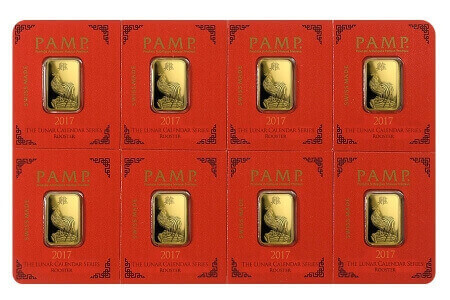 the Multigram divisible gold bars that PAMP Suisse produces are also available with Chinese lunar designs