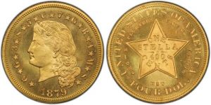 one of the US pattern coins that were never approved is the $4 gold piece