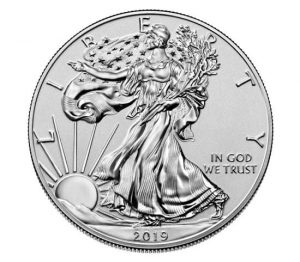 obverse side of the 2019 1 oz enhanced reverse proof American Silver Eagles