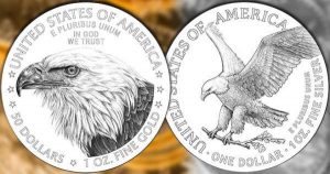 redesigned reverse side of the 2021 Gold and Silver American Eagle coins