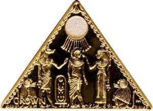 reverse side of the gold version of the 2009 Tutankhamun Sand Triangle coin