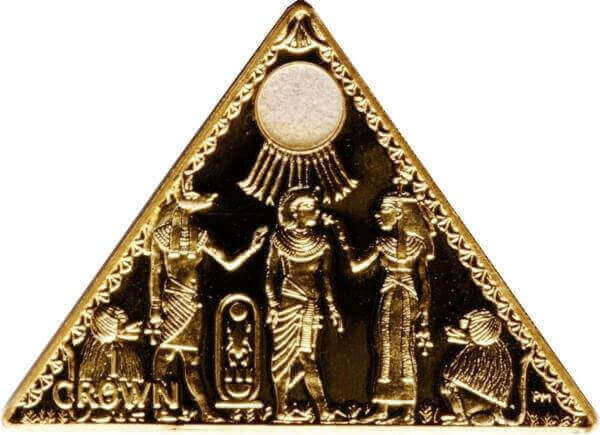 reverse side of the gold version of the 2009 Tutankhamun Sand Triangle coin