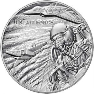1 oz US Mint medals out of 99.9% pure silver are issued to honor the branches of the US military