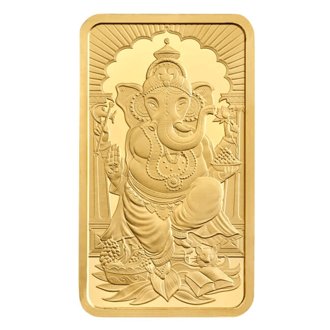 religious gold bars can be found for many gods such as this new Ganesh-themed gold bar by the Royal Mint