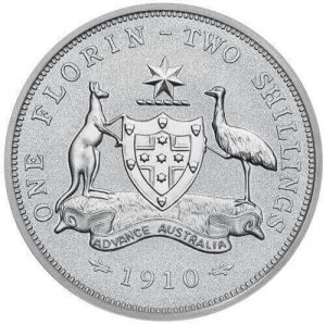 reverse side of the Perth Mint's commemorative 1/4 oz Australian Florin platinum coins that were issued in 2022