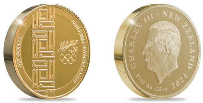 design of the Paris 2024 Olympic Games 1/4 oz gold proof coin
