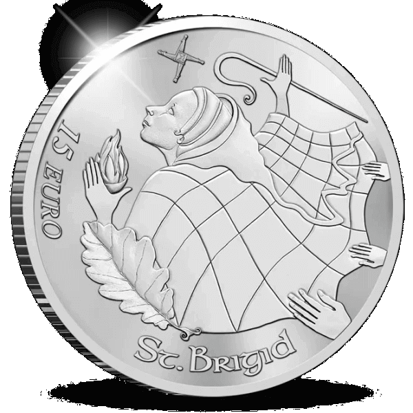 design of the commemorative Saint Brigid of Kildare silver coin was released in 2024