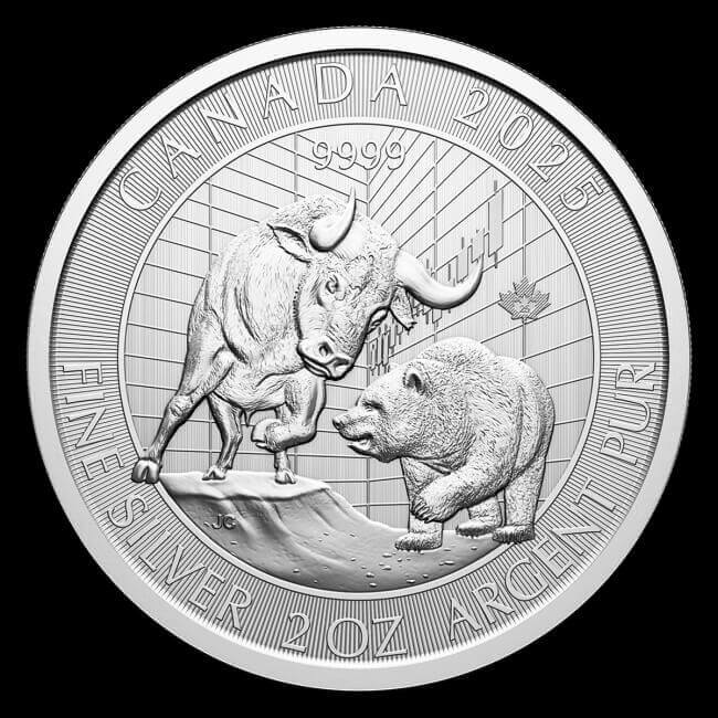 reverse side of the newly issued Bull & Bear silver coins