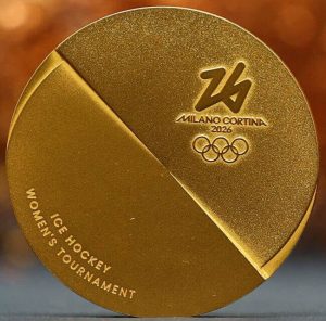 Each medal like the ones of the recent Cortina Games must fulfill the IOC-mandated Olympic gold medal specs.