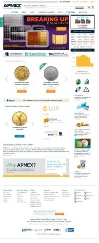 screenshot of the APMEX gold dealer website