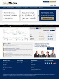screenshot of the GoldMoney gold dealer website