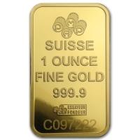 backside view of 1 oz PAMP Suisse gold bars
