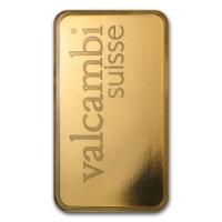 backside view of 1 oz Valcambi Suisse gold bars