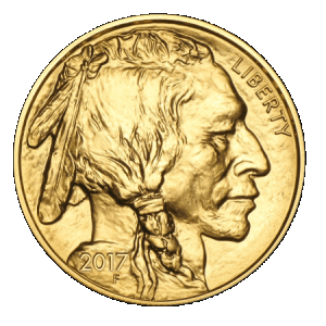 obverse side of the 2017 issue of the brilliant uncirculated 1 oz American Gold Buffaloes