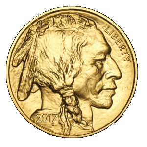 obverse side of the 2017 issue of the brilliant uncirculated 1 oz American Gold Buffalo coins obverse side of the 2017 issue of the brilliant uncirculated 1 oz American Gold Buffaloes