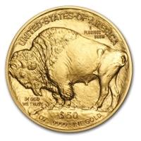 reverse side of the 2017 issue of the brilliant uncirculated 1 oz American Gold Buffalo coins
