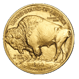 reverse side of the 2017 issue of the brilliant uncirculated 1 oz American Gold Buffalo coins