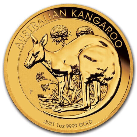 reverse side of the 2021 issue of the Australian Gold Kangaroos