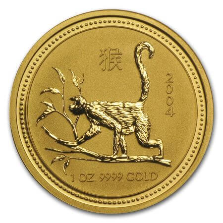reverse side of the 2004 issue of the Australian Lunar Series 1 gold coin
