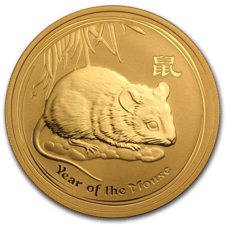 reverse side of the 2008 issue of the Perth Mint Gold Lunar Series 2 coin