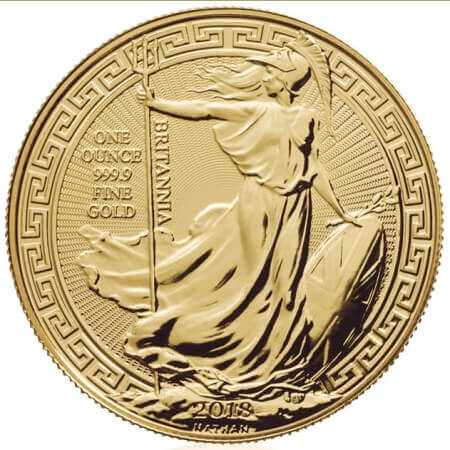 reverse side of the 2018 Oriental Border issue of the 1 oz Gold Britannia coins