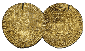 the first Sovereign gold coin issued by King Henry VII in 1489