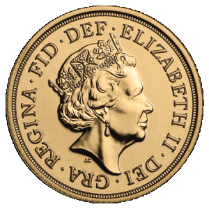 obverse side of the 2016 issue of the brilliant uncirculated Gold Sovereigns obverse side of the 2016 issue of the brilliant uncirculated British Gold Sovereign coins