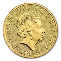 obverse side of the 2020 Year of the Rat issue of the brilliant uncirculated 1 oz British Gold Lunar coins