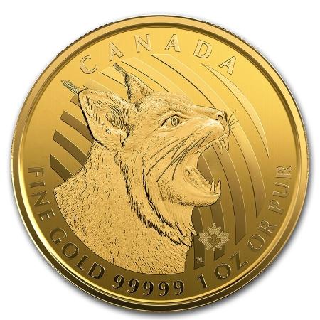 reverse side of the 2020 Canadian Call of the Wild Bobcat gold coin