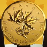 the 99.999% pure 100 kg Gold Maple Leaf coin