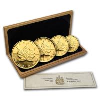 1989 10th Anniversary 4-Gold-Coin Canadian Maple Leaf Proof Set