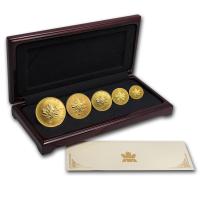 2001 5-Coin Canadian Gold Maple Leaf Set with Viking Heritage privy mark