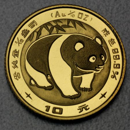 reverse side of the 1983 issue of the China Gold Panda coins