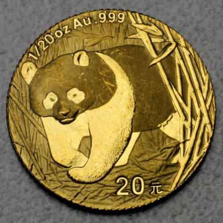 reverse side of the 2002 issue of the Gold Chinese Panda coin