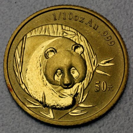 reverse side of the 2003 issue of the Gold Panda coin