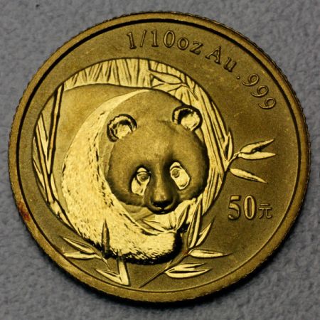 reverse side of the 2003 issue of the Gold Panda coin