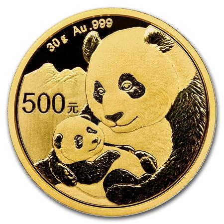 reverse side of the 2019 issue of the China Gold Pandas