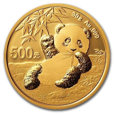 reverse side of the 2020 issue of the China Gold Pandas