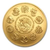reverse side of the 2009 issue of the brilliant uncirculated 1 oz Mexican Gold Libertad coins