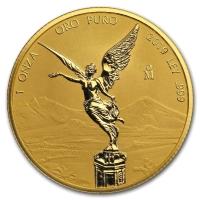 obverse side of the 2019 issue of the reverse proof 1 oz Gold Libertads