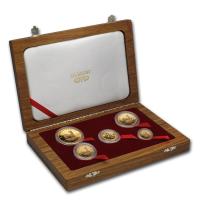 5 coin proof set with bonus gold medal of the South African Krugerrand gold coins issued in 2000