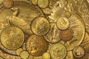 various historic gold coins