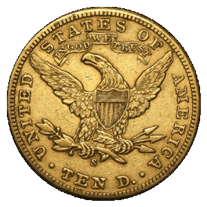 reverse side of the 1881S Liberty Eagle coins