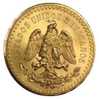 reverse side of the 50 Peso Mexican Centenario gold coins that were minted in 1943