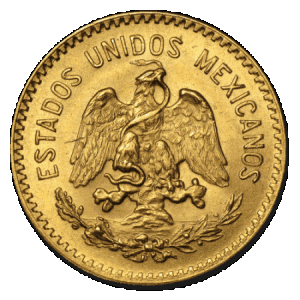 reverse side of the 1959 10 Peso Mexican Gold Hidalgo