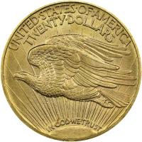 reverse side of the Saint-Gaudens Double Eagle coin with motto