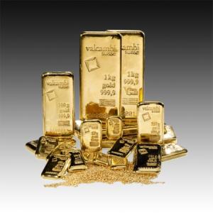 gold bullion bars produced by the Valcambi Suisse Mint