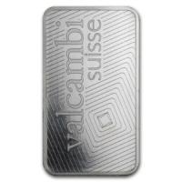 backside view of the minted 1 oz Valcambi platinum bars