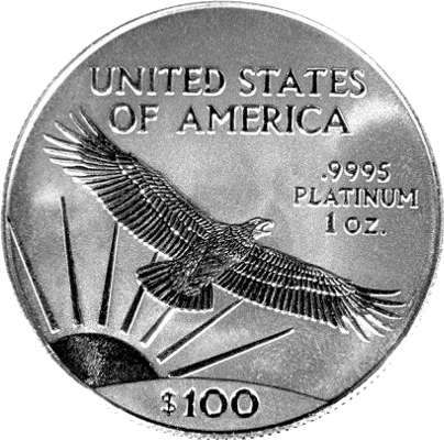 reverse side of the 1997 proof American Platinum Eagle coins